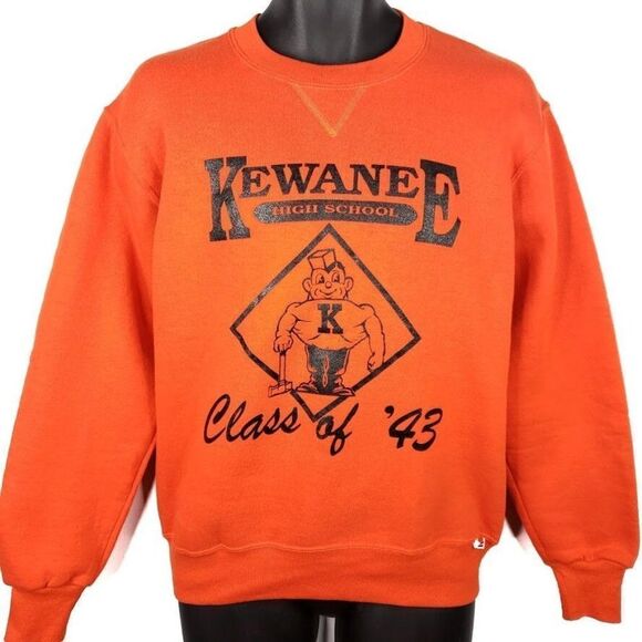 Kewanee High School Boilermakers Sweatshirt Vintage 90s Class Of 1943 Russell - Picture 1 of 5